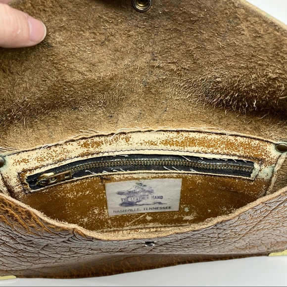 Vintage Leather Hand Nashville Handmade Clutch - Picture 4 of 7